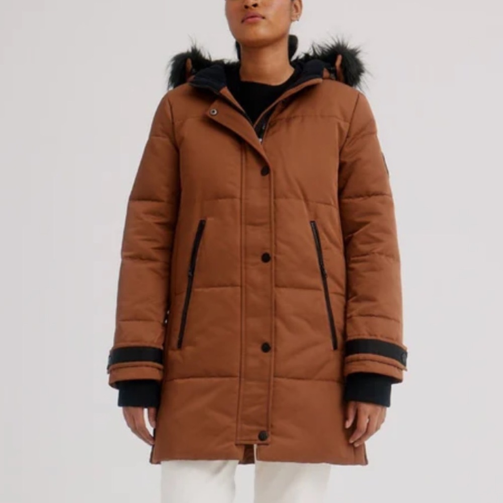 Arctic Expedition Down Parka With Side Snaps in the Color Dark Roast